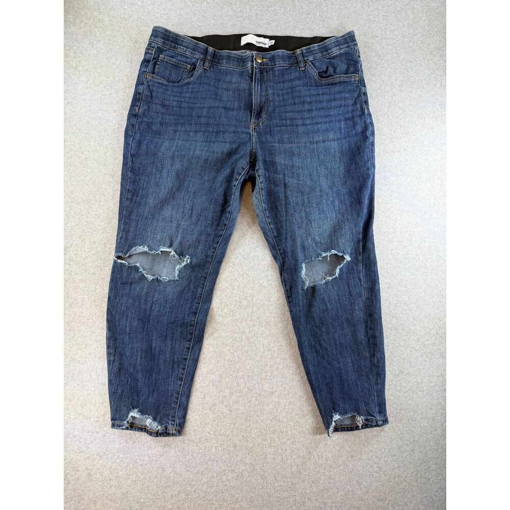 Sonoma Goods For Life Women’s 20W Distressed Skinny Jeans Blue 3074